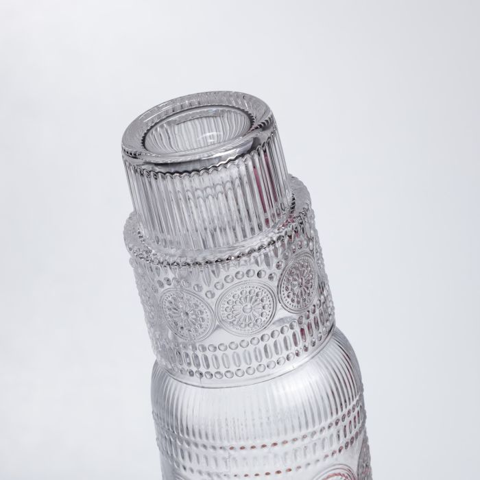 Глечик 700 мл зі склянкою 1 (шт) графин для компоту соку води лимонаду глечик для напоїв Прозорий HP-19-L4 (HP-19-L4) - зображення 3