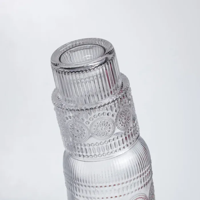 Глечик 700 мл зі склянкою 1 (шт) графин для компоту соку води лимонаду глечик для напоїв Прозорий HP-19-L4 (HP-19-L4) - зображення 3