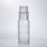 Глечик 700 мл зі склянкою 1 (шт) графин для компоту соку води лимонаду глечик для напоїв Прозорий HP-19-L1 (HP-19-L1)