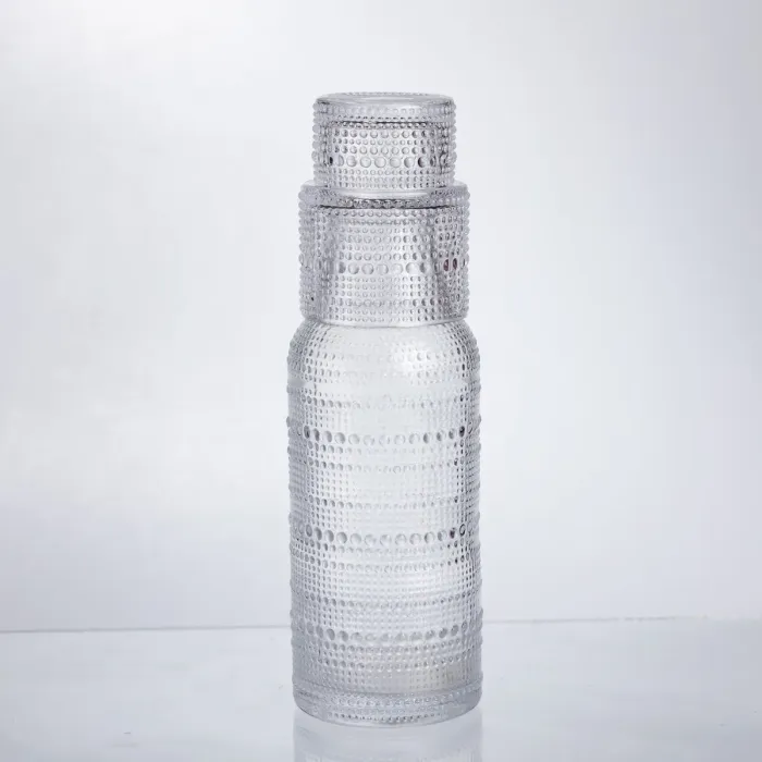 Глечик 700 мл зі склянкою 1 (шт) графин для компоту соку води лимонаду глечик для напоїв Прозорий HP-19-L1 (HP-19-L1) - зображення 1