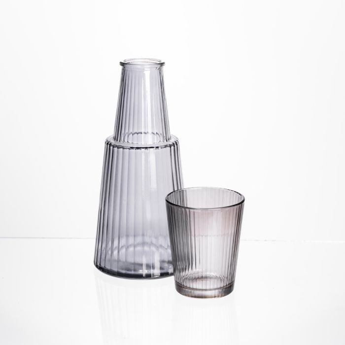 Глечик 800 мл зі склянкою 1 (шт) 250 (мл) графин для компоту соку води лимонаду глечик для напоїв Прозорий HP-19-TH-3 (HP-19-TH-3) - изображение 3