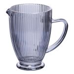 Глек для компоту 1.2 (л) лимонаду, мохіто, сангрії прозорий ребристий фігурний скляний 18.2 (см) Сірий HP-19-7118G (HP-19-7118G)