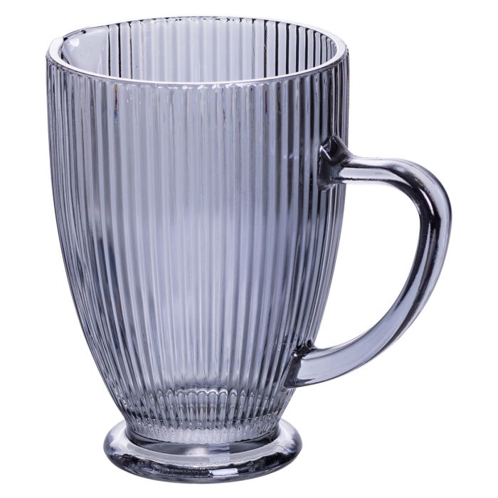 Глек для компоту 1.2 (л) лимонаду, мохіто, сангрії прозорий ребристий фігурний скляний 18.2 (см) Сірий HP-19-7118G (HP-19-7118G) - зображення 2