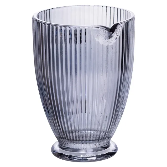 Глек для компоту 1.2 (л) лимонаду, мохіто, сангрії прозорий ребристий фігурний скляний 18.2 (см) Сірий HP-19-7118G (HP-19-7118G) - зображення 3