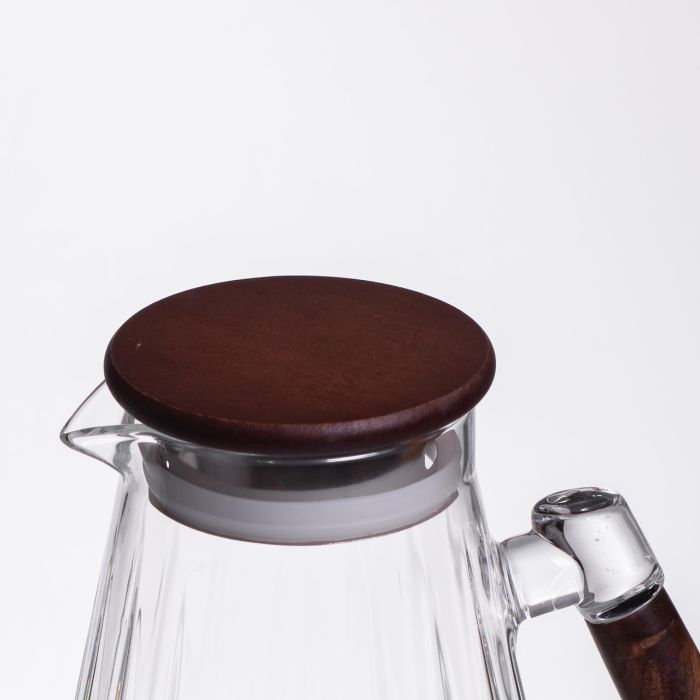 Глечик для напоїв 1.7 (л) для компоту, мохіто, лимонаду, сангрії скляний глечик із ручкою й бамбуковою кришкою 64486-71 (64486-71) - изображение 7