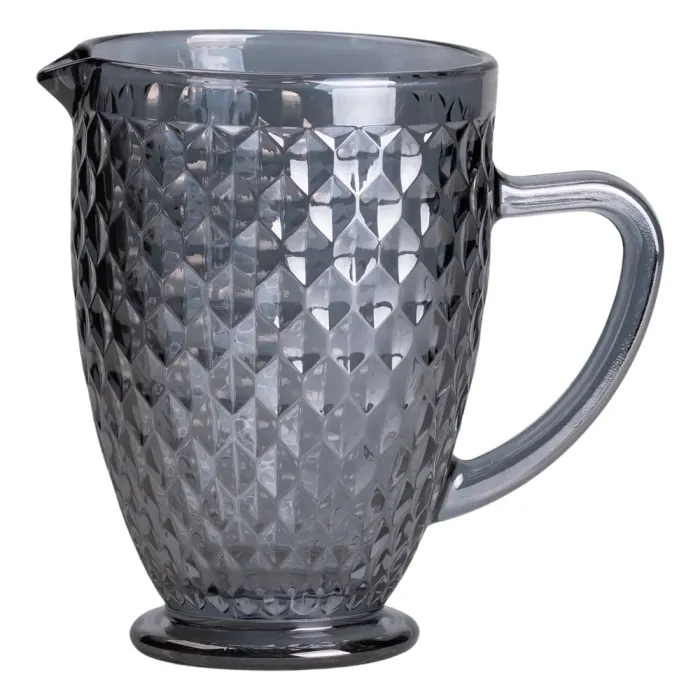 Глек для напоїв 1 літр для компоту, мохіто, лимонаду, сангрії скляний глек з ручкою Сірий HP-19-114 (HP-19-114) - зображення 1