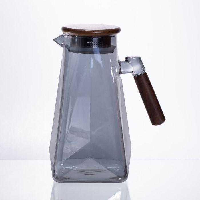 Глечик для напоїв скляний 1.8 л з бамбуковою кришкою 64486-73 (64486-73) - зображення 1