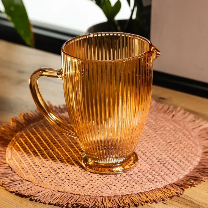 Глечик скляний універсальний 1,2 л фігурний Коричневий Yiwu HP-19-202 (HP-19-202) - изображение 3