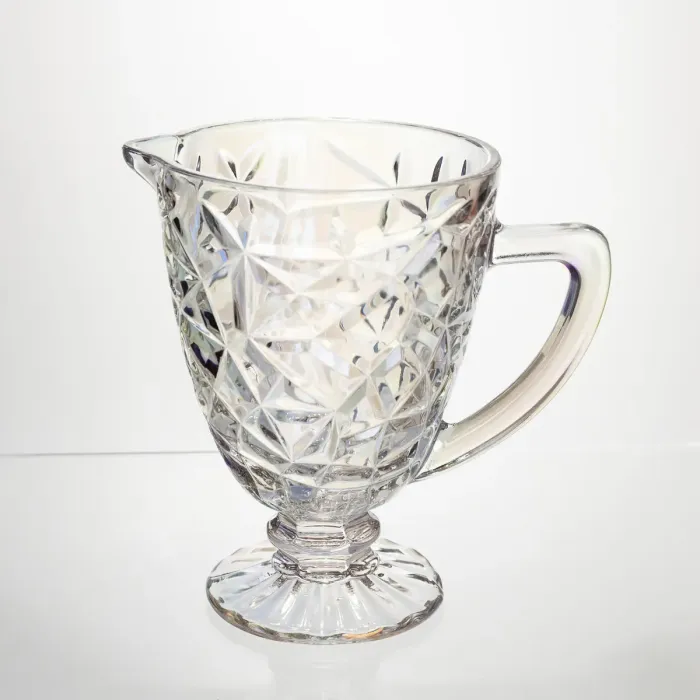 Глек скляний для компоту 1.2 л ребристий фігурний графин для лимонаду мохіто сангрії напоїв HP-19-171 (HP-19-171) - изображение 1