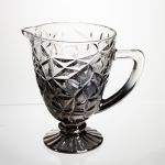 Глечик скляний для компоту 1.2 л ребристий фігурний графин для лимонаду мохіто-сангрії напоїв Сірий HP-19-179 (HP-19-179)