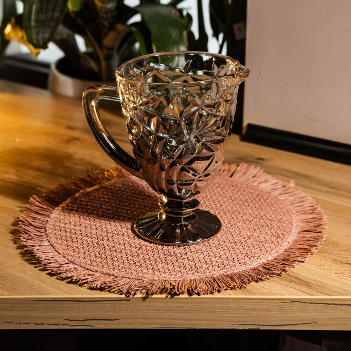 Глечик скляний для компоту 1.2 л ребристий фігурний графин для лимонаду мохіто-сангрії напоїв Сірий HP-19-179 (HP-19-179) - изображение 3