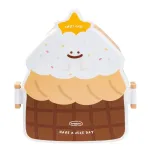 Ланч-бокс детский Cake 20×18×8см два отделения шоколад со столовыми приборами, контейнер для еды школа детский сад (HP12271BR)