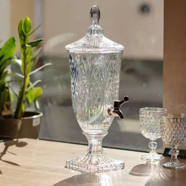 Лимонадниця Crystal Trinity 2 літри з краном для соку мохіто молока напоїв HP-19-301 (HP-19-301) - зображення 3