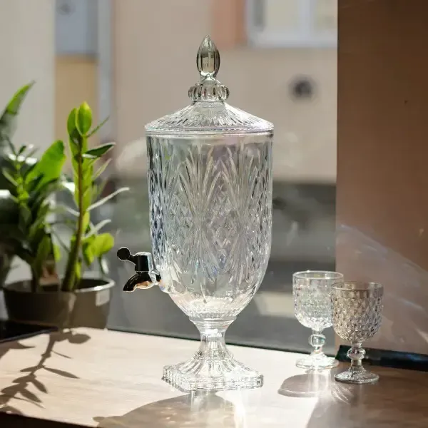 Лимонадниця Crystal Trinity 5 літрів із краном для мохіто-сока напоїв HP-19-303 (HP-19-303) - зображення 3