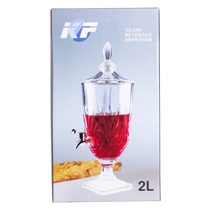 Лимонадниця з краном на ніжці скляна для напоїв 2 л 46 см HP-19-15 (HP-19-15) - изображение 10