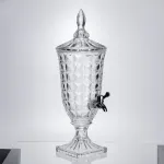 Лимонадниця з краном на підставці скляна 2 л лимонадник 46 см прозорий HP-19-12F (HP-19-12F)