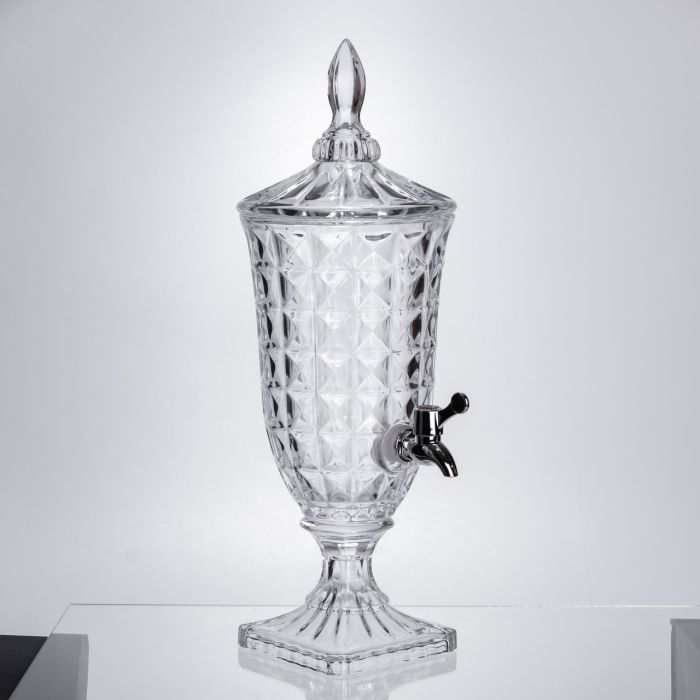 Лимонадниця з краном на підставці скляна 2 л лимонадник 46 см прозорий HP-19-12F (HP-19-12F) - изображение 1