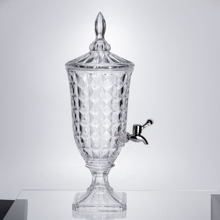 Лимонадниця з краном на підставці скляна 2 л лимонадник 46 см прозорий HP-19-12F (HP-19-12F) - изображение 4