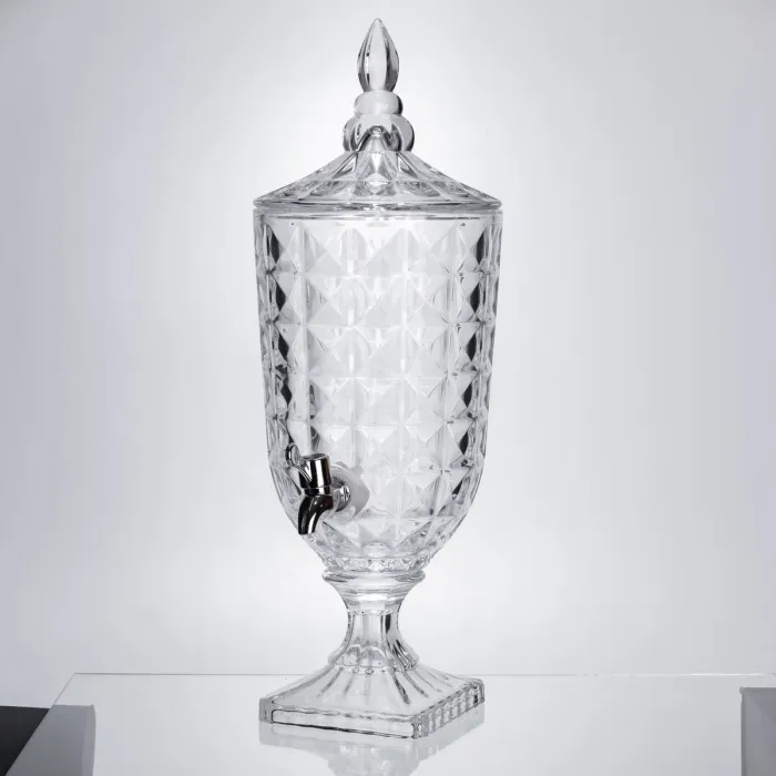 Лимонадниця з краном на підставці скляна 3 л лимонадник 48 см прозорий HP-19-18F (HP-19-18F) - зображення 3