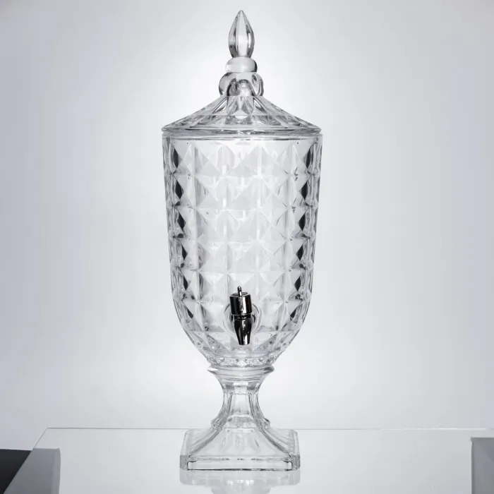 Лимонадниця з краном на підставці скляна 3 л лимонадник 48 см прозорий HP-19-18F (HP-19-18F) - зображення 4