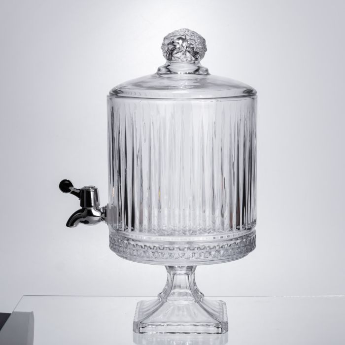 Лимонадниця з краном на підставці скляна 4,5 л прозора HP-19-3045-4 (HP-19-3045-4) - зображення 1