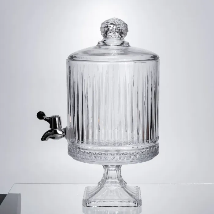 Лимонадниця з краном на підставці скляна 4,5 л прозора HP-19-3045-4 (HP-19-3045-4) - зображення 1