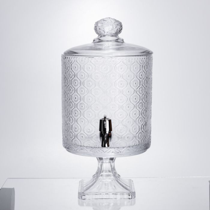 Лимонадниця з краном на підставці скляна 4.5 л лимонадник 39 см прозорий HP-19-3045-7 (HP-19-3045-7) - изображение 2