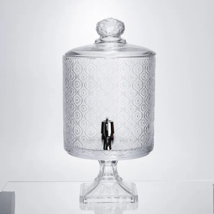 Лимонадниця з краном на підставці скляна 4.5 л лимонадник 39 см прозорий HP-19-3045-7 (HP-19-3045-7) - зображення 2