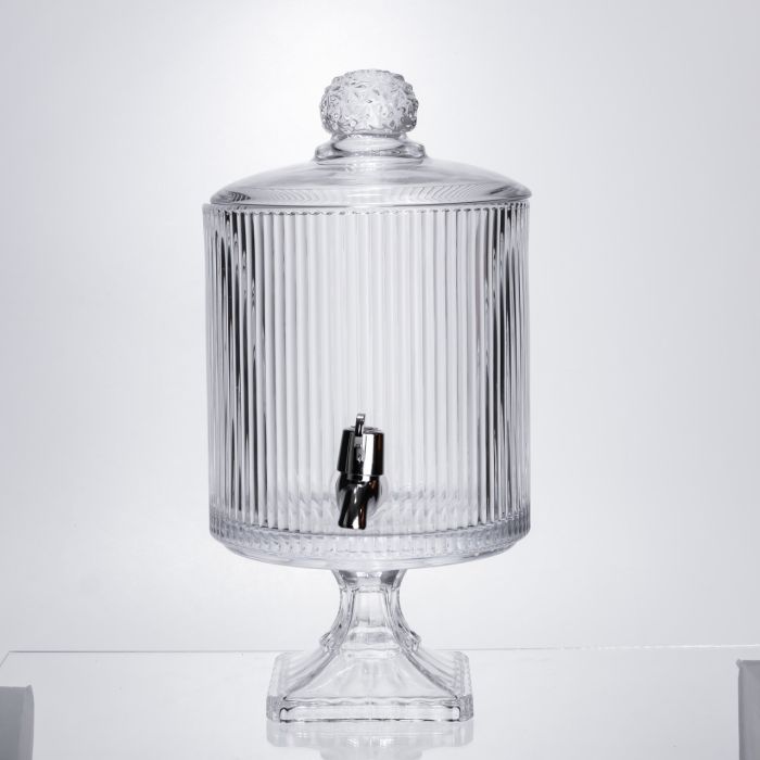 Лимонадниця з краном на підставці скляна 4.5 л лимонадник 39 см прозорий HP-19-3045-6 (HP-19-3045-6) - изображение 2