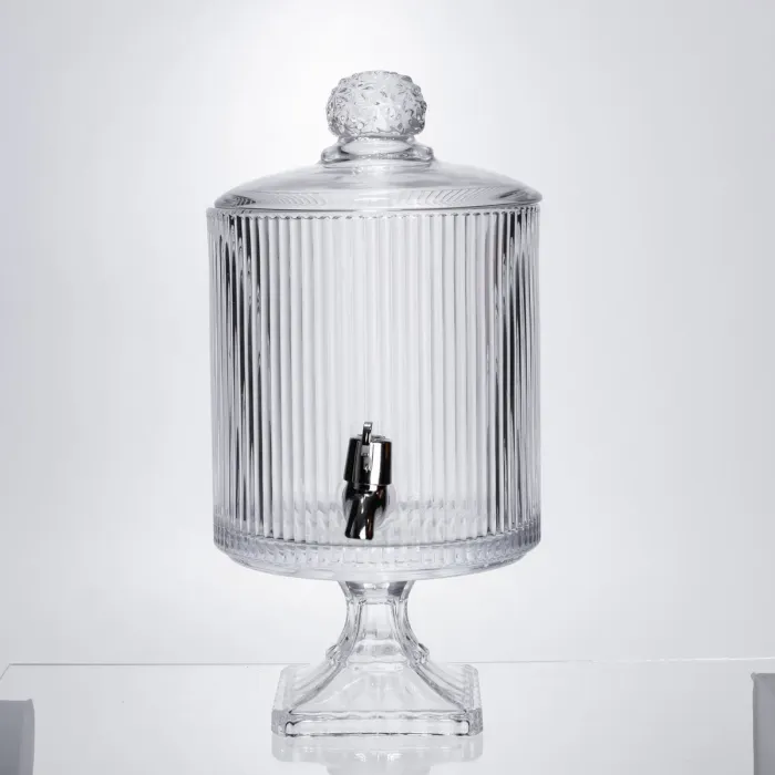 Лимонадниця з краном на підставці скляна 4.5 л лимонадник 39 см прозорий HP-19-3045-6 (HP-19-3045-6) - зображення 2