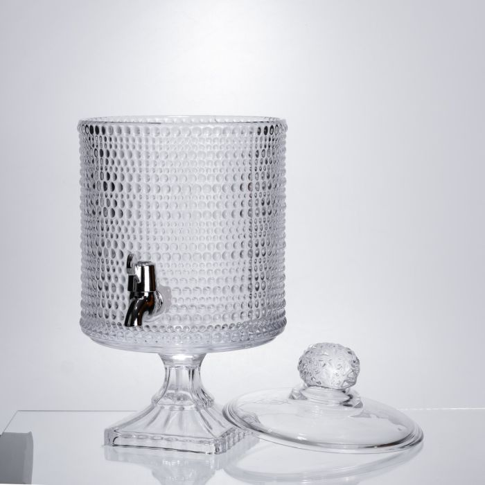 Лимонадниця з краном на підставці скляна 4.5 л лимонадник 39 см прозорий HP-19-3045-9 (HP-19-3045-9) - изображение 2