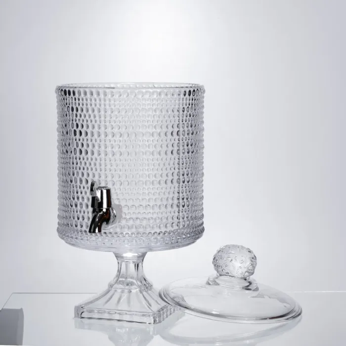 Лимонадниця з краном на підставці скляна 4.5 л лимонадник 39 см прозорий HP-19-3045-9 (HP-19-3045-9) - зображення 2