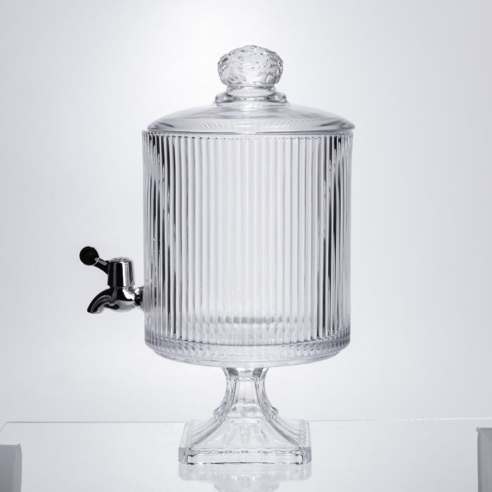 Лимонадниця з краном на підставці скляна 4.5 л лимонадник 39 см прозорий HP-19-3045-6 (HP-19-3045-6) - изображение 3