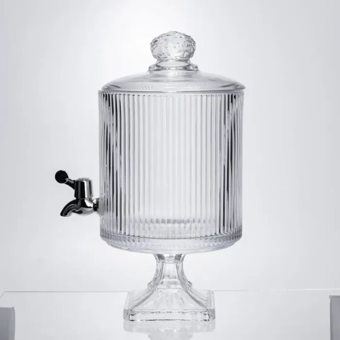 Лимонадниця з краном на підставці скляна 4.5 л лимонадник 39 см прозорий HP-19-3045-6 (HP-19-3045-6) - зображення 3