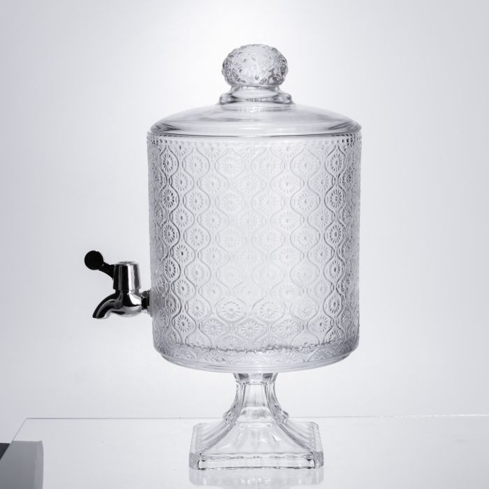 Лимонадниця з краном на підставці скляна 4.5 л лимонадник 39 см прозорий HP-19-3045-7 (HP-19-3045-7) - изображение 3