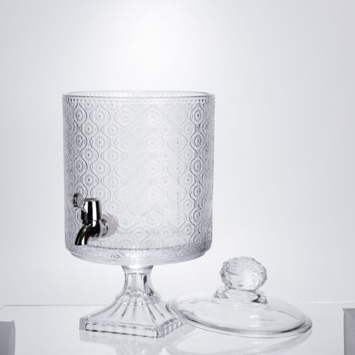 Лимонадниця з краном на підставці скляна 4.5 л лимонадник 39 см прозорий HP-19-3045-7 (HP-19-3045-7) - изображение 4