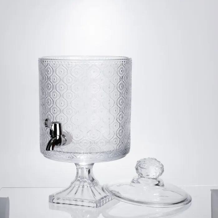 Лимонадниця з краном на підставці скляна 4.5 л лимонадник 39 см прозорий HP-19-3045-7 (HP-19-3045-7) - зображення 4