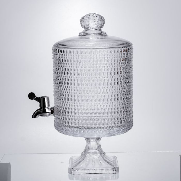 Лимонадниця з краном на підставці скляна 4.5 л лимонадник 39 см прозорий HP-19-3045-9 (HP-19-3045-9) - изображение 1