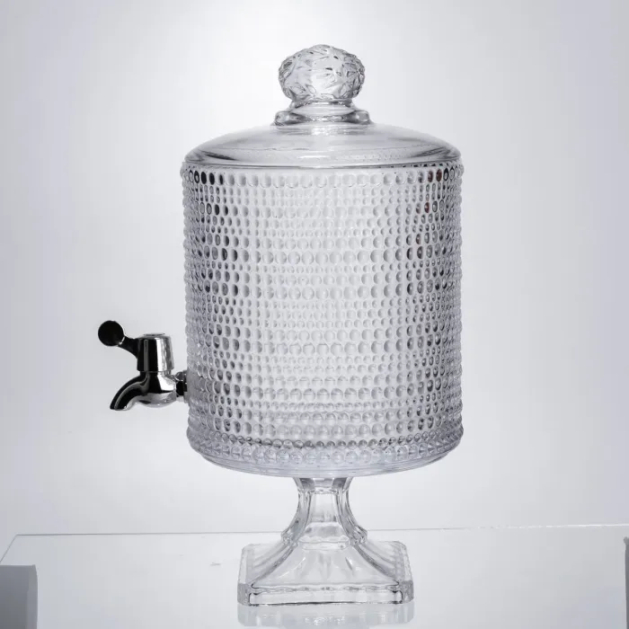 Лимонадниця з краном на підставці скляна 4.5 л лимонадник 39 см прозорий HP-19-3045-9 (HP-19-3045-9) - зображення 1