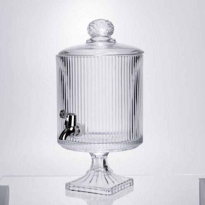 Лимонадниця з краном на підставці скляна 4.5 л лимонадник 39 см прозорий HP-19-3045-6 (HP-19-3045-6) - изображение 1