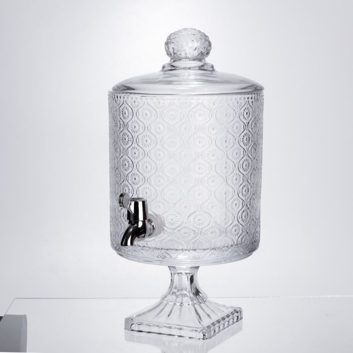 Лимонадниця з краном на підставці скляна 4.5 л лимонадник 39 см прозорий HP-19-3045-7 (HP-19-3045-7) - изображение 1