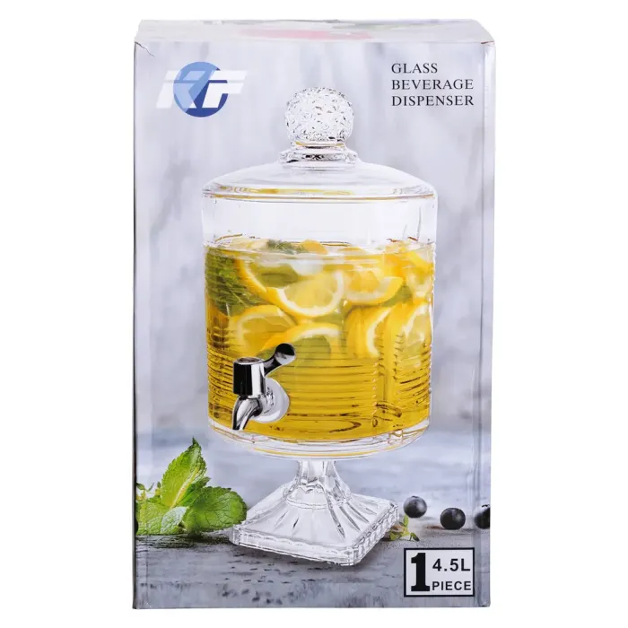 Лимонадниця з краном на підставці скляна прозора HP-19-2 (HP-19-2) - зображення 9