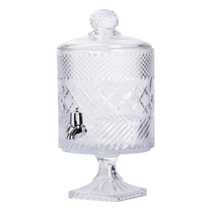 Лимонадниця з краном на підставці скляна 4.5 л Прозорий HP-19-4 (HP-19-4) - изображение 3