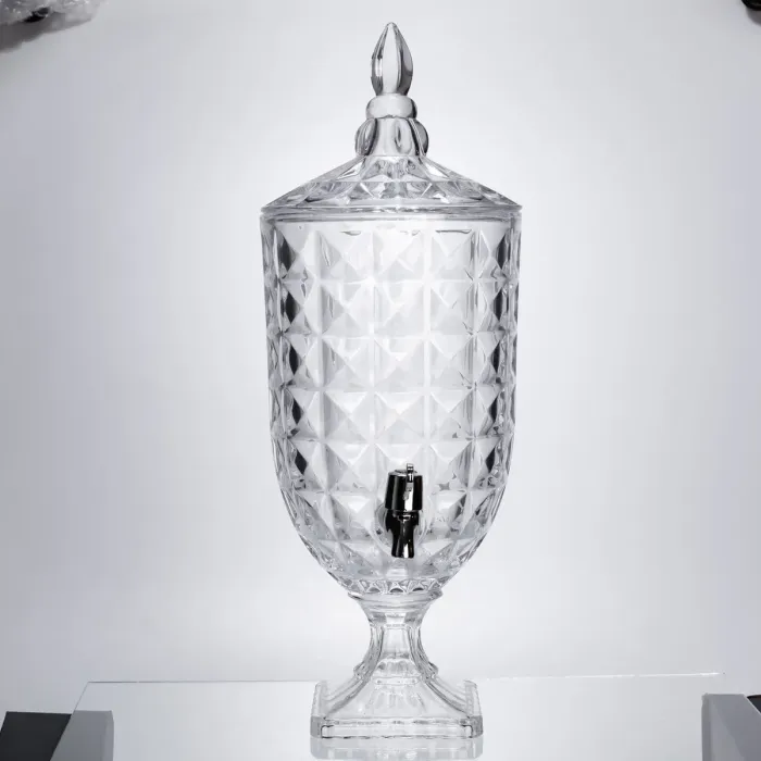 Лимонадниця з краном на підставці скляна 5 л лимонадник 51 см прозорий HP-19-18F-5 (HP-19-18F-5) - зображення 2