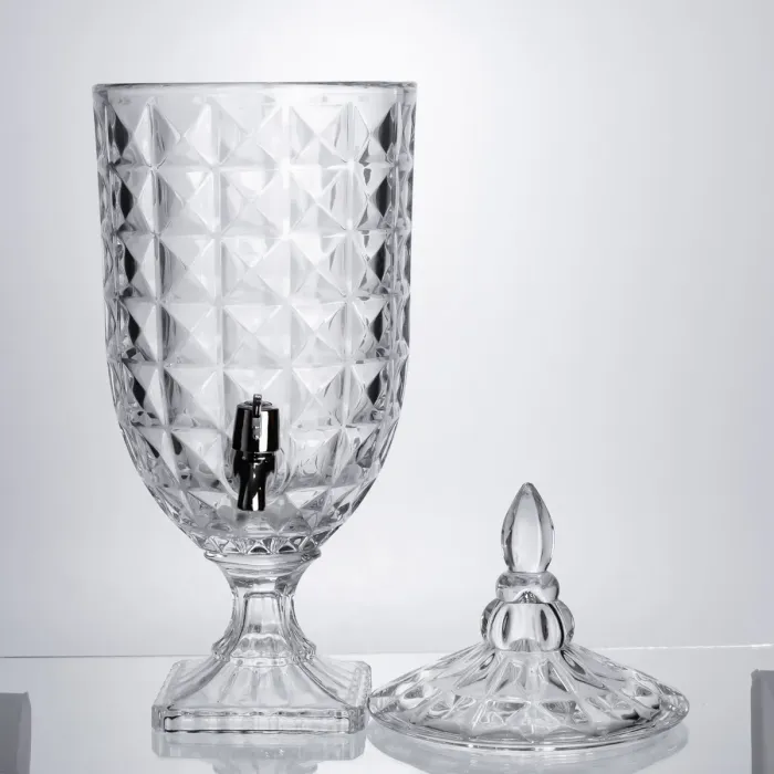 Лимонадниця з краном на підставці скляна 5 л лимонадник 51 см прозорий HP-19-18F-5 (HP-19-18F-5) - зображення 3