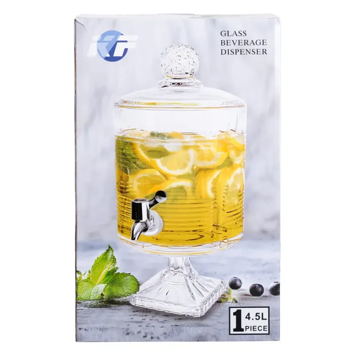 Лимонадниця з краном скляна 39 см 4.5 л на підставці HP-19-3 (HP-19-3) - изображение 10