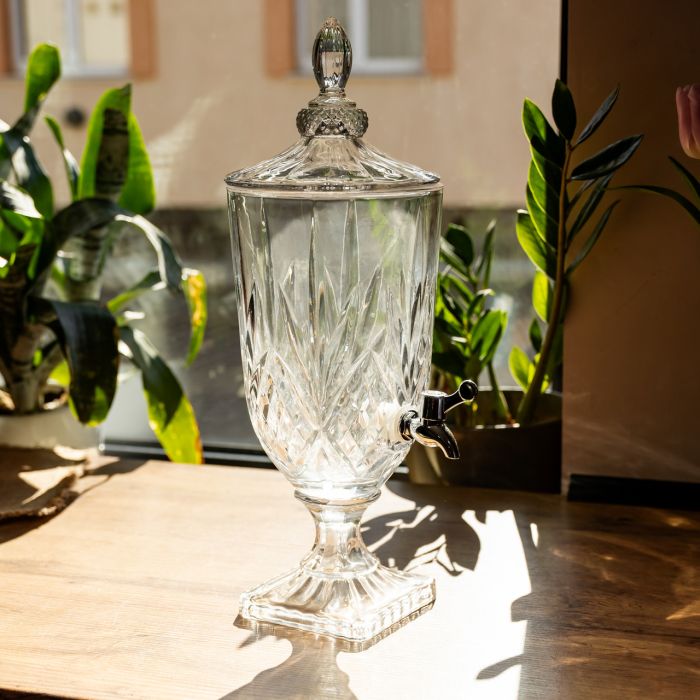 Лимонадниця з краном скляна 3 л диспенсер для напоїв лимонадник із краном HP-19-296 (HP-19-296) - зображення 4