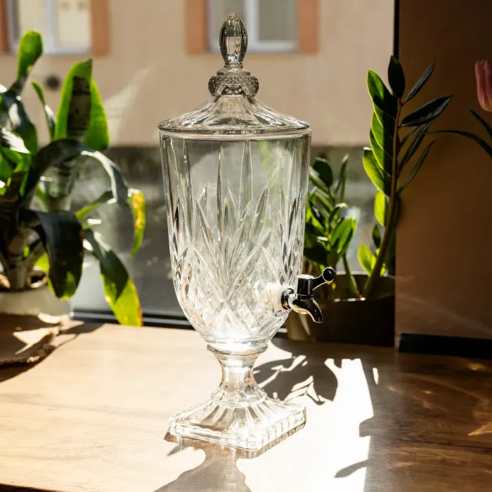 Лимонадниця з краном скляна 3 л диспенсер для напоїв лимонадник із краном HP-19-296 (HP-19-296) - изображение 4