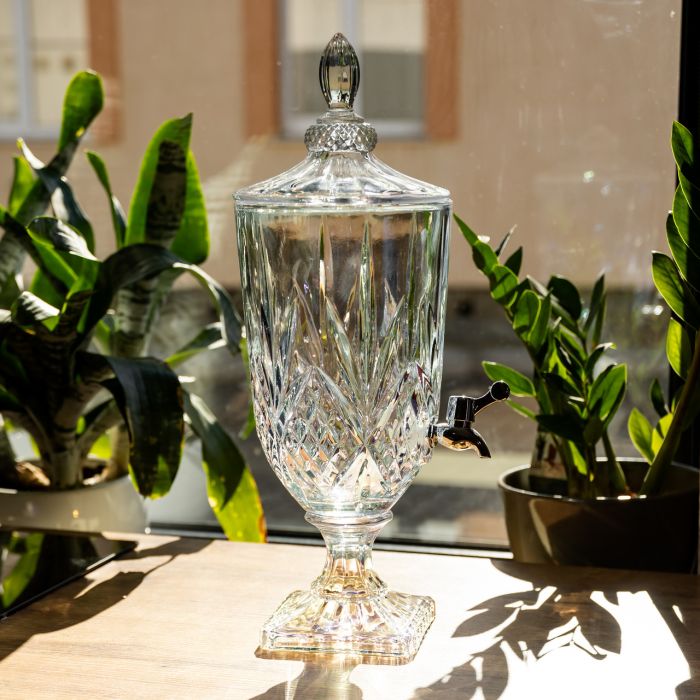 Лимонадниця з краном скляна 3 л диспенсер для напоїв лимонадник із краном Прозорий HP-19-302 (HP-19-302) - зображення 4