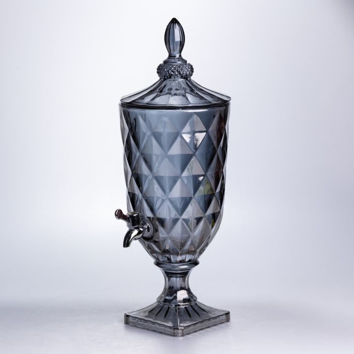 Лимонадниця з краном скляна 3 л диспенсер для напоїв лимонадник із краном Сірий HP-19-305 (HP-19-305) - зображення 1